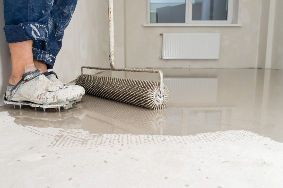 Fill screed floor repair and furnish. Repair work